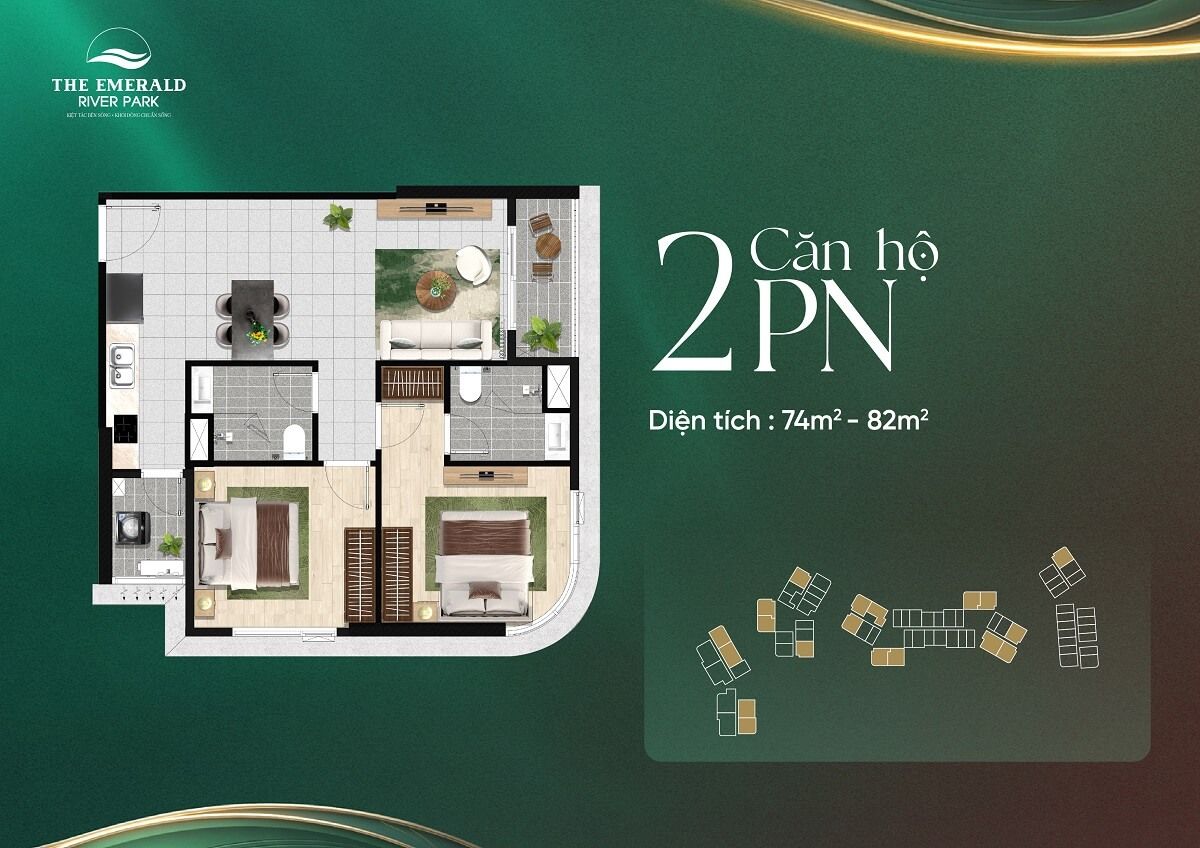 Căn hộ 2 phòng ngủ