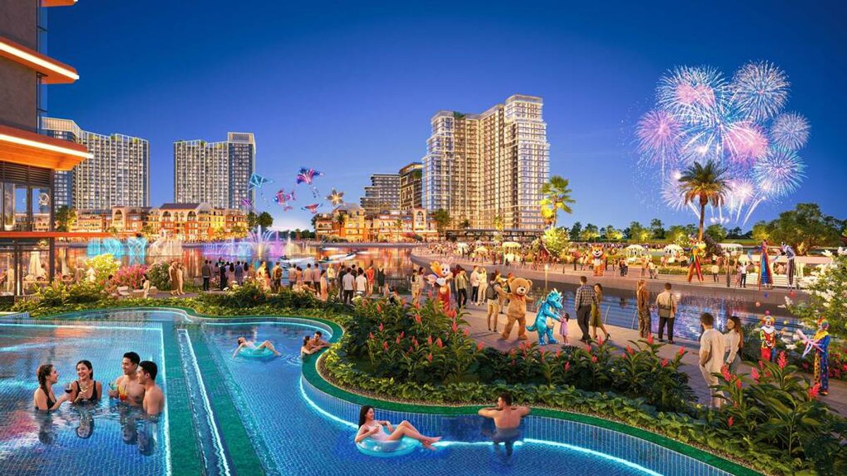 Phối cảnh Festival Island, trung tâm giải trí và kinh tế đêm tại Charmora City