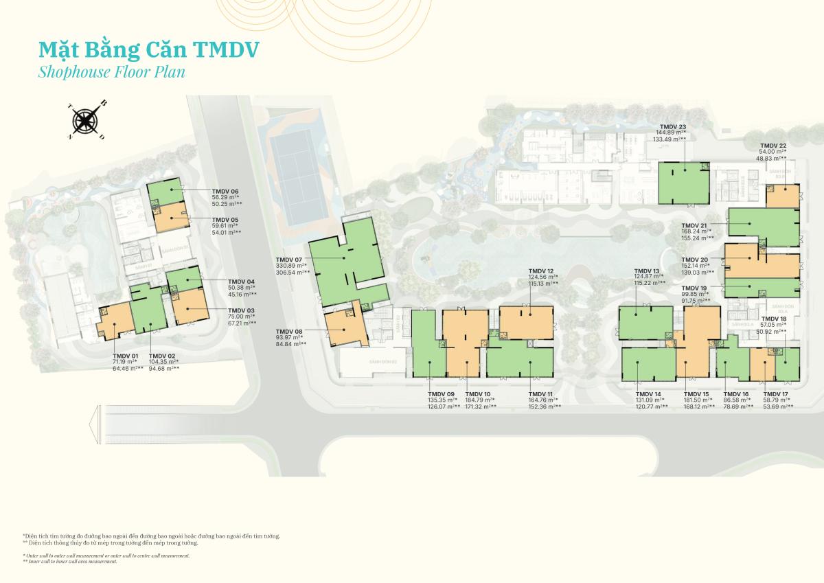 Mặt bằng căn TMDV