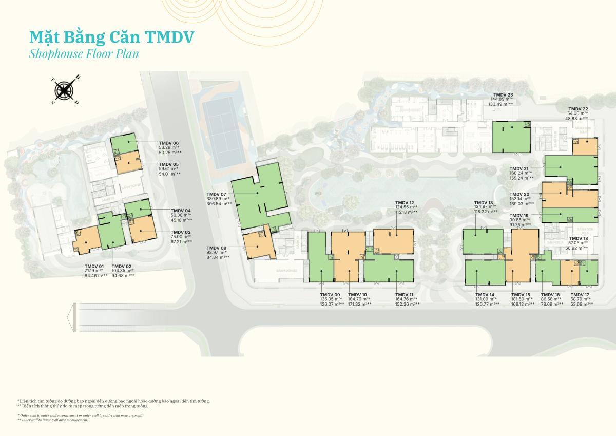 Mặt bằng căn TMDV