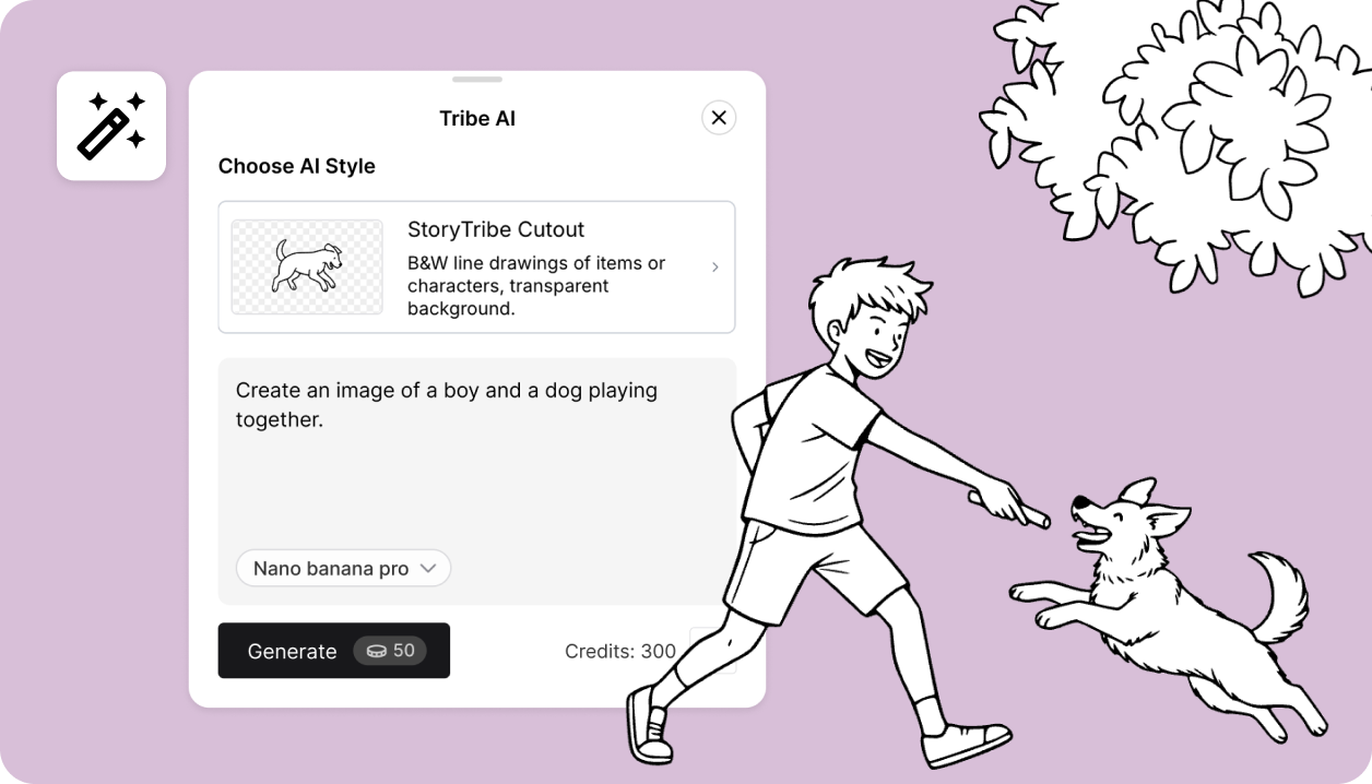 Image showing Tribe AI generating a scene 