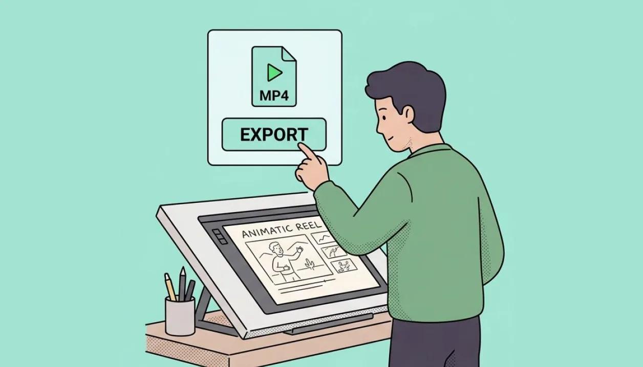 Exporting an animatic as an MP4 file