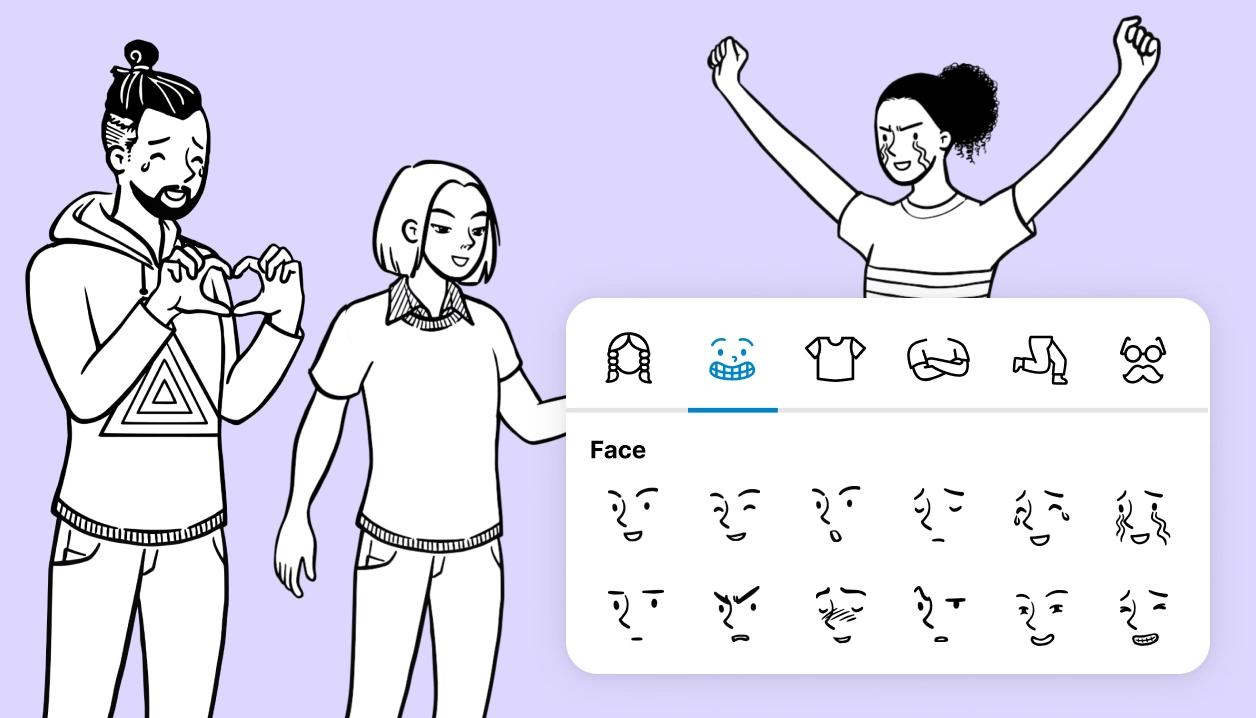 Character facial expressions