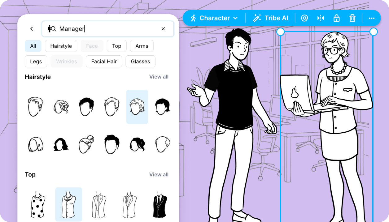 Search character assets