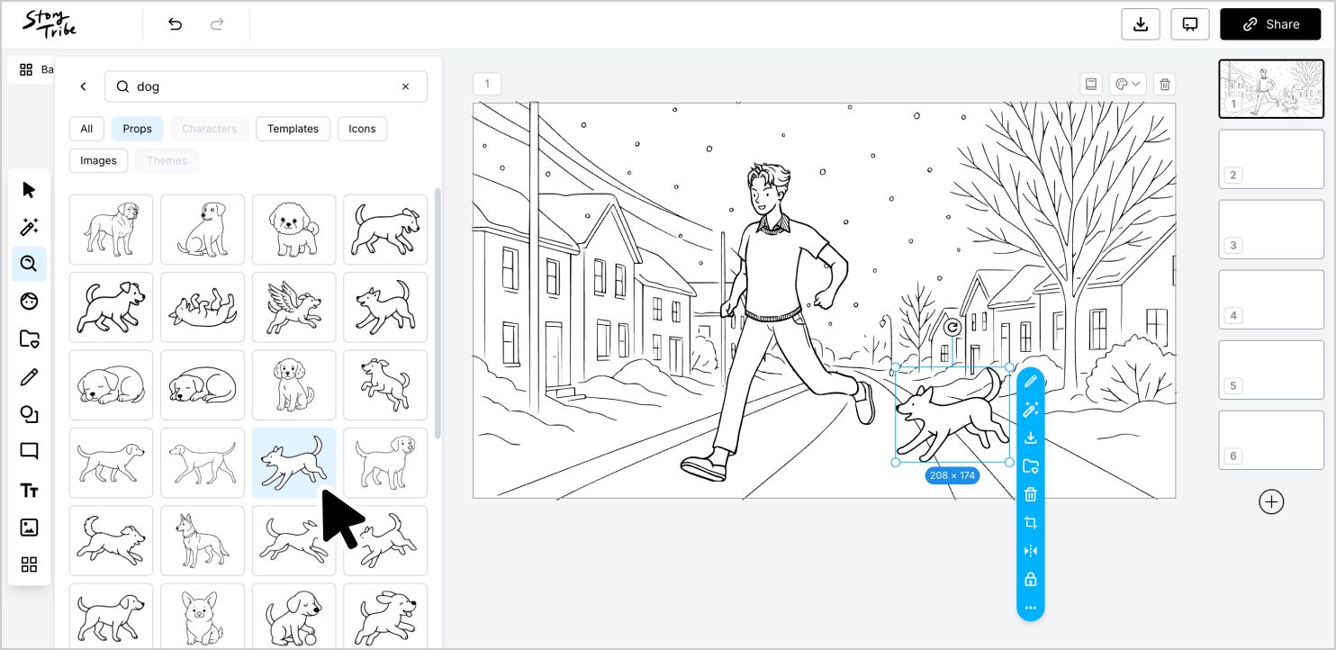 Adding a dog from search panel 