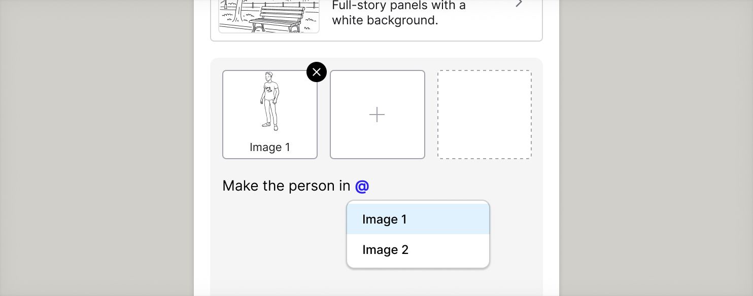 UI of generating with reference image