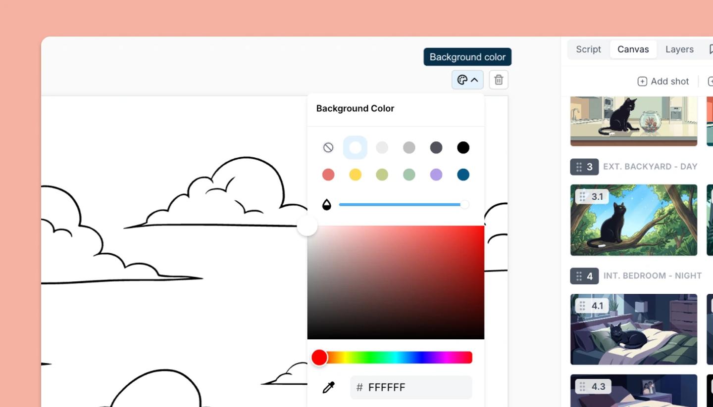 Adding background colour to canvas
