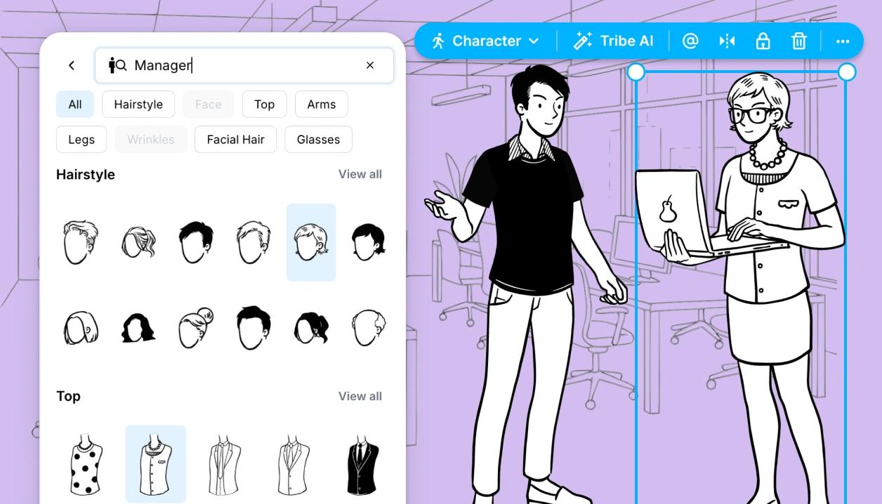 Search character assets