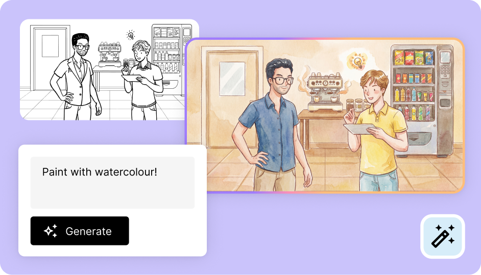 Image showing Tribe AI generating a watercolour image
