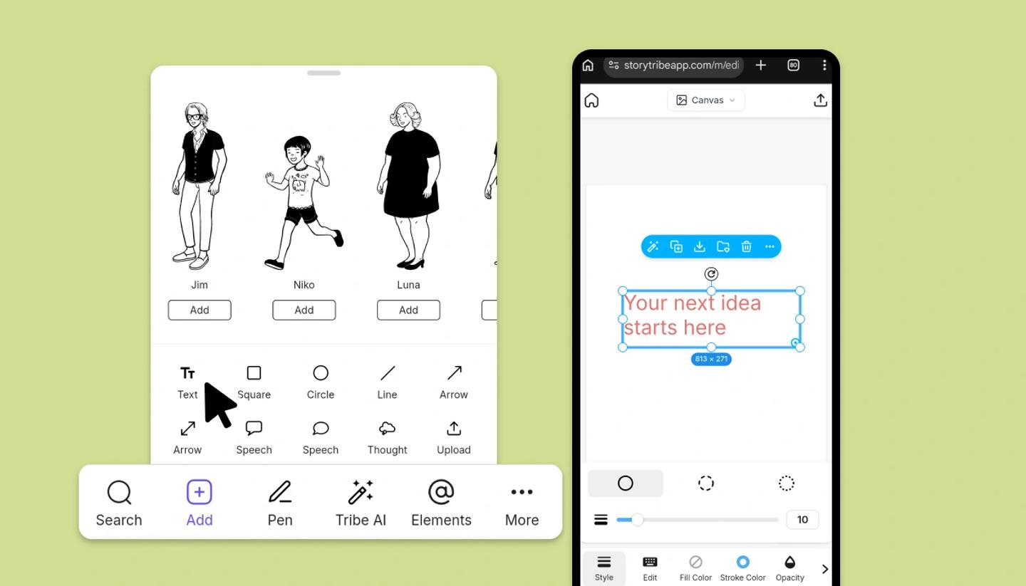 Adding text on phone