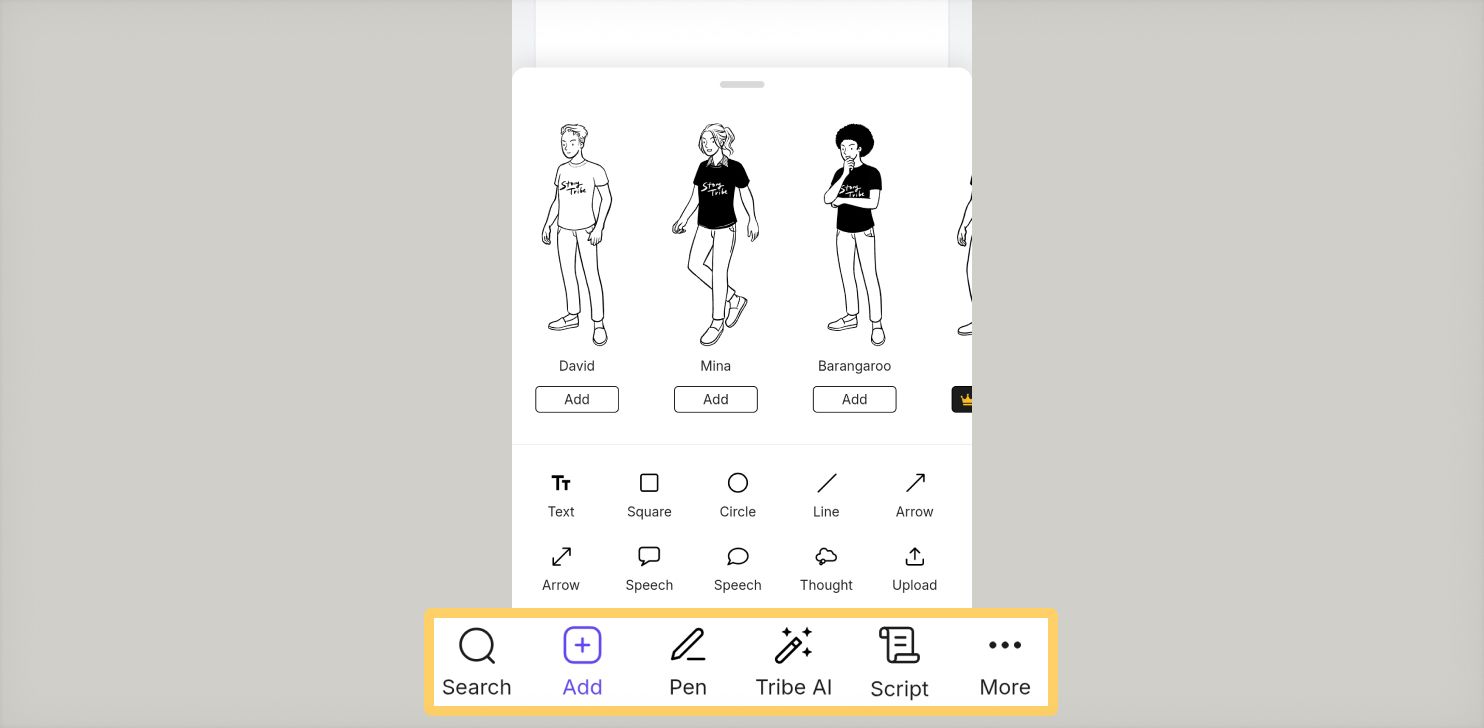 UI of Canvas editor