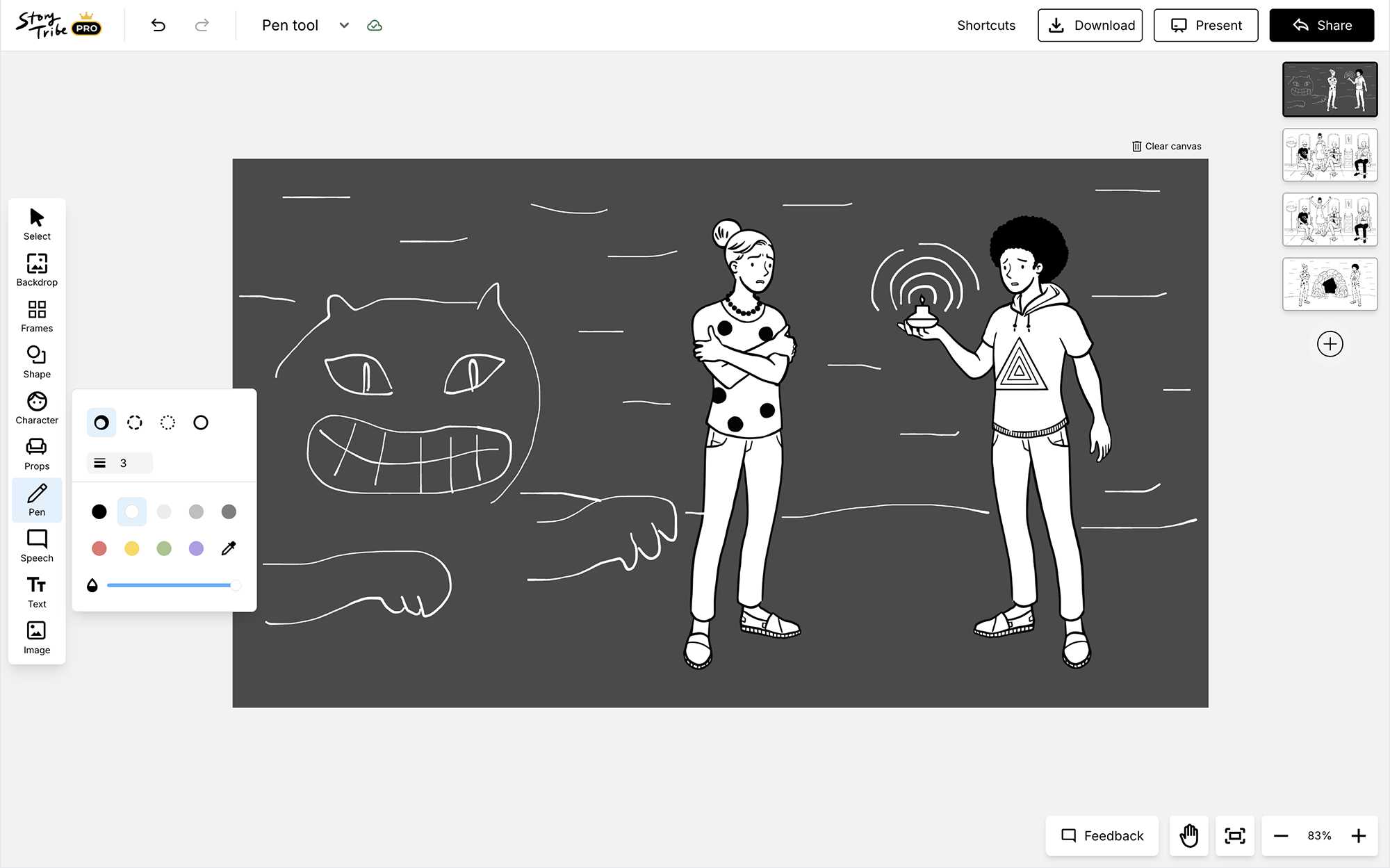 Free drawing with the Pen Tool