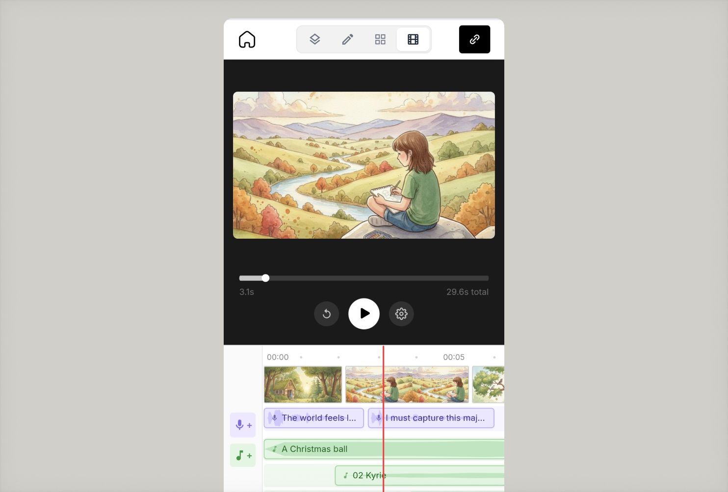 UI of video editor