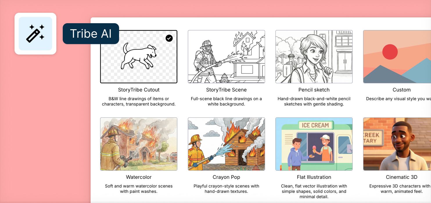 UI for image styling with Tribe AI