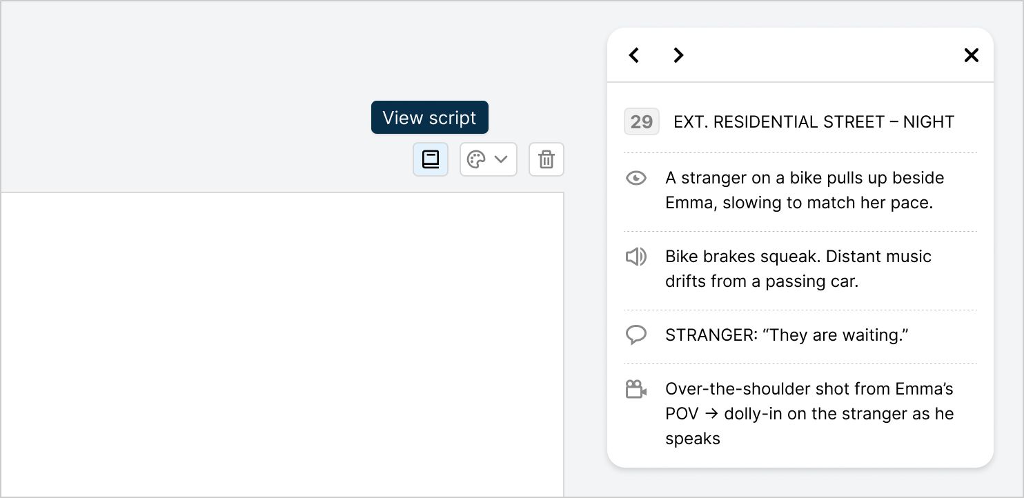 UI for viewing/hiding script panel
