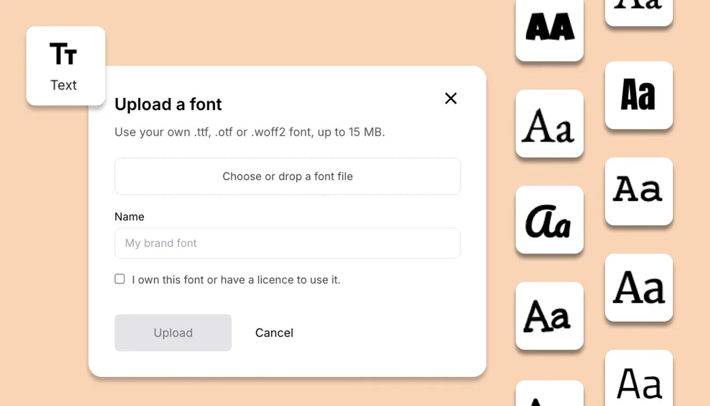 Upload a font