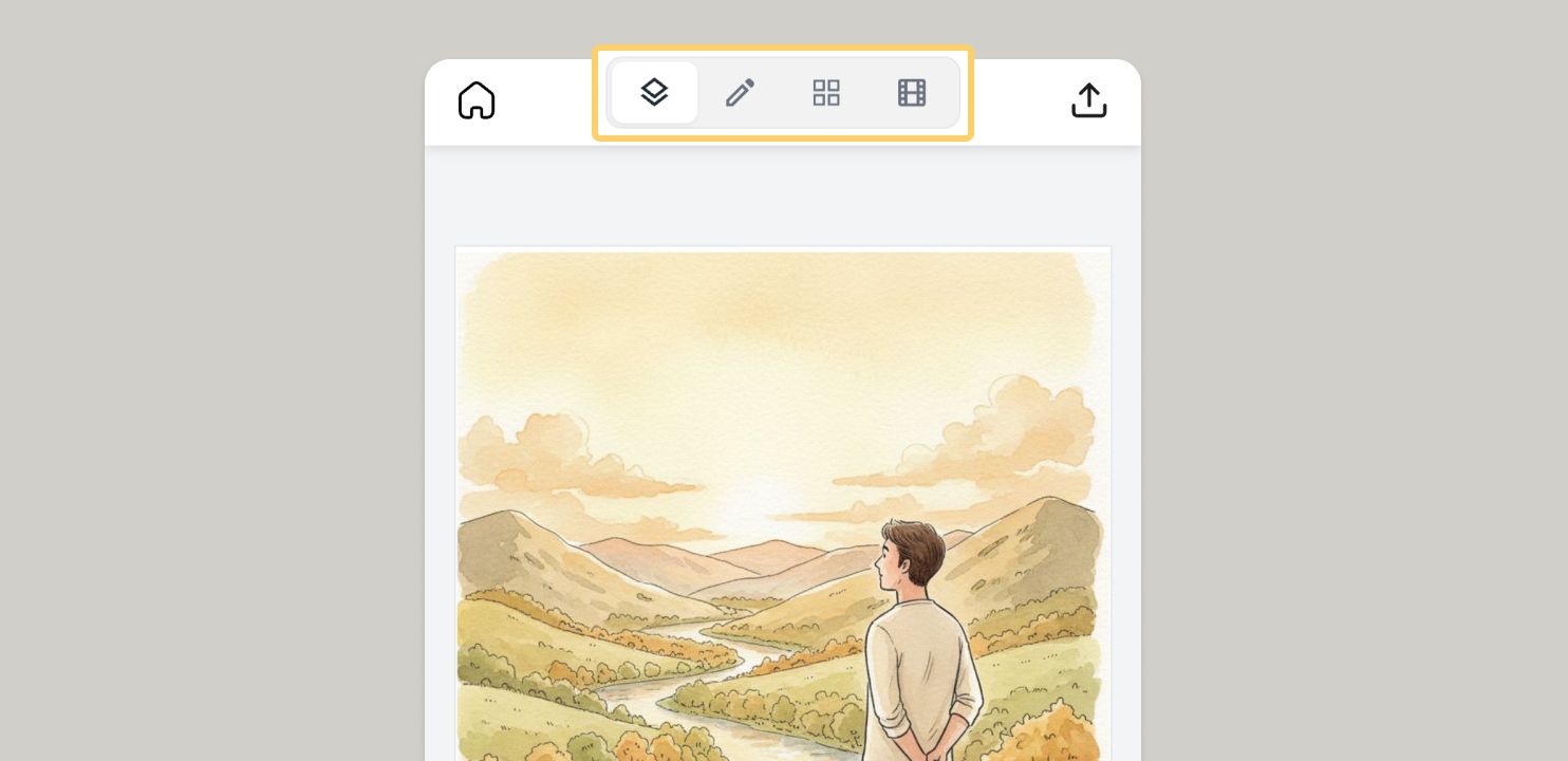 UI of four view of a project
