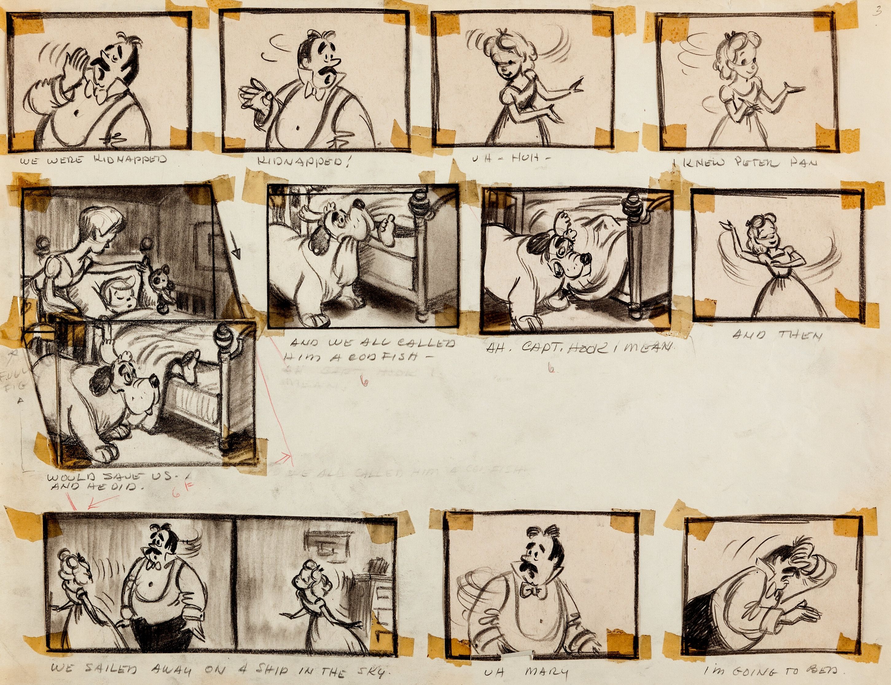 Peter Pan Storyboard Original Art Sequence of 12 (Walt Disney, 1953 | Heritage Auctions - HA.com)