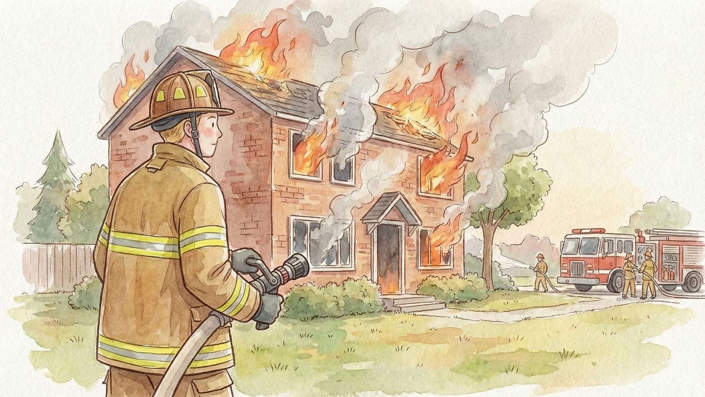 Firefighter image generated with Tribe AI (Style: Watercolour, Model: Nano Banana Pro)