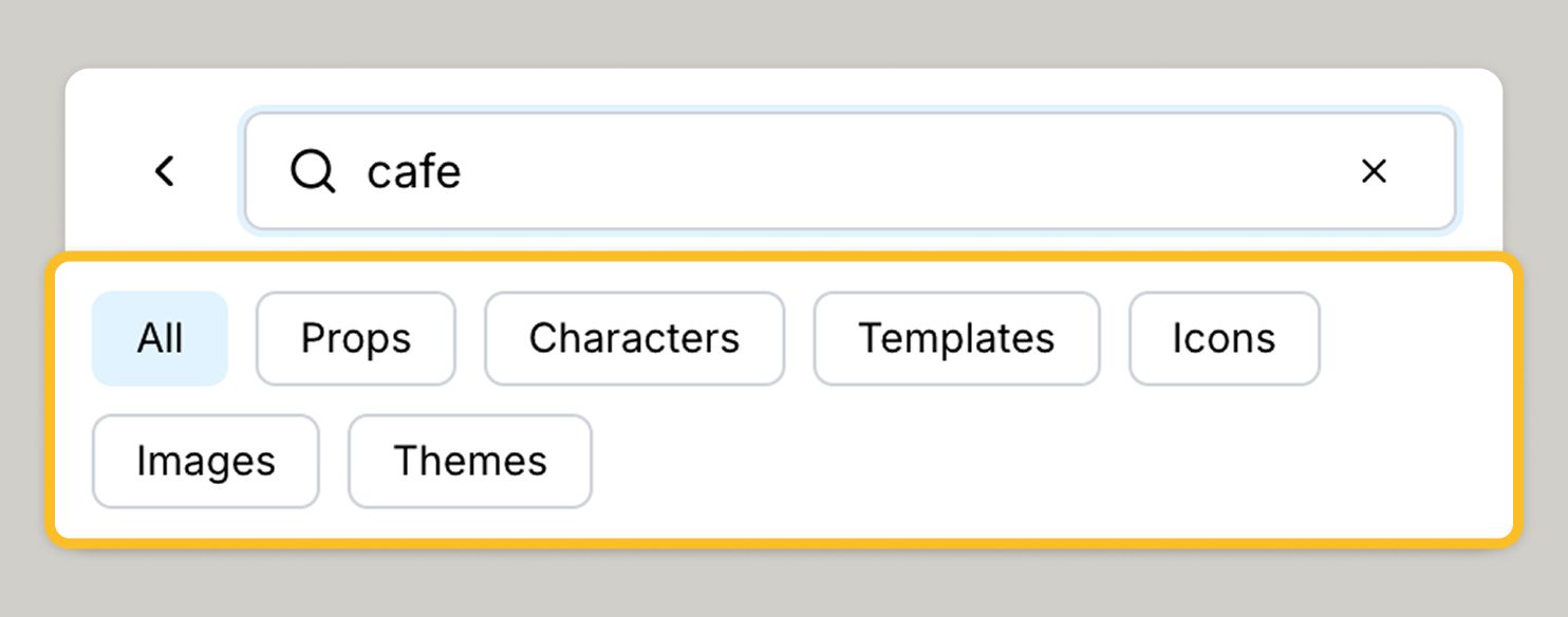 UI of category pills filter.