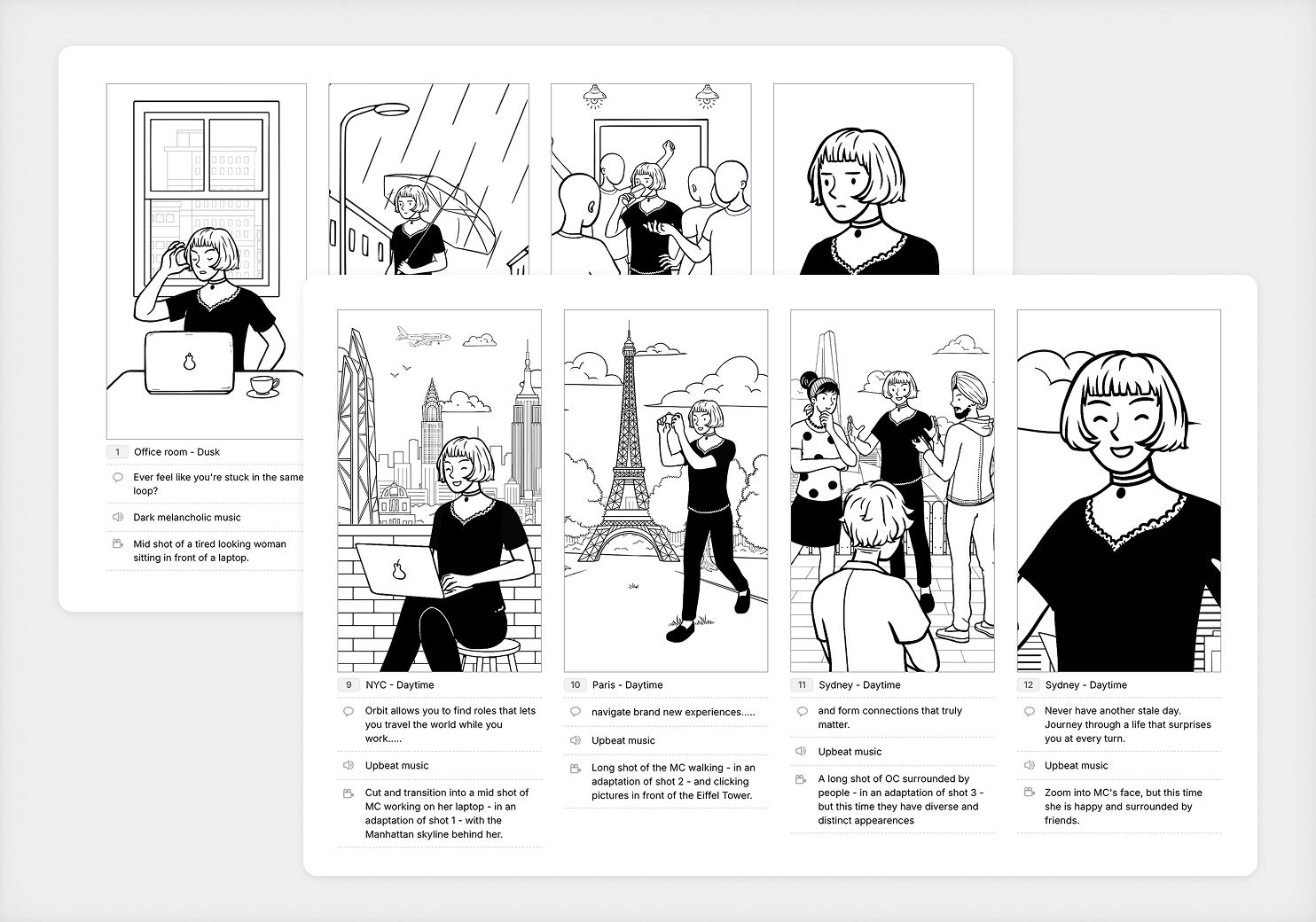 Example of an exported storyboard