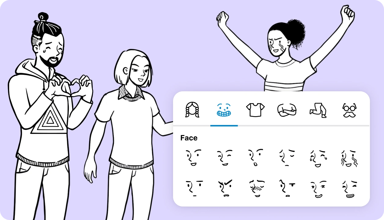 Character facial expressions