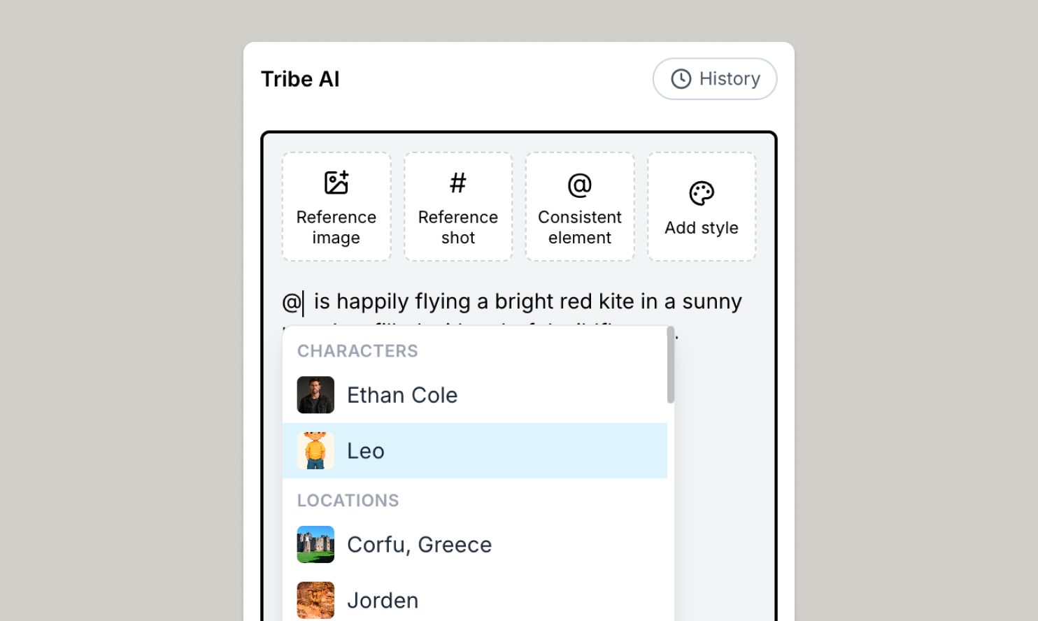 UI of Tribe Ai