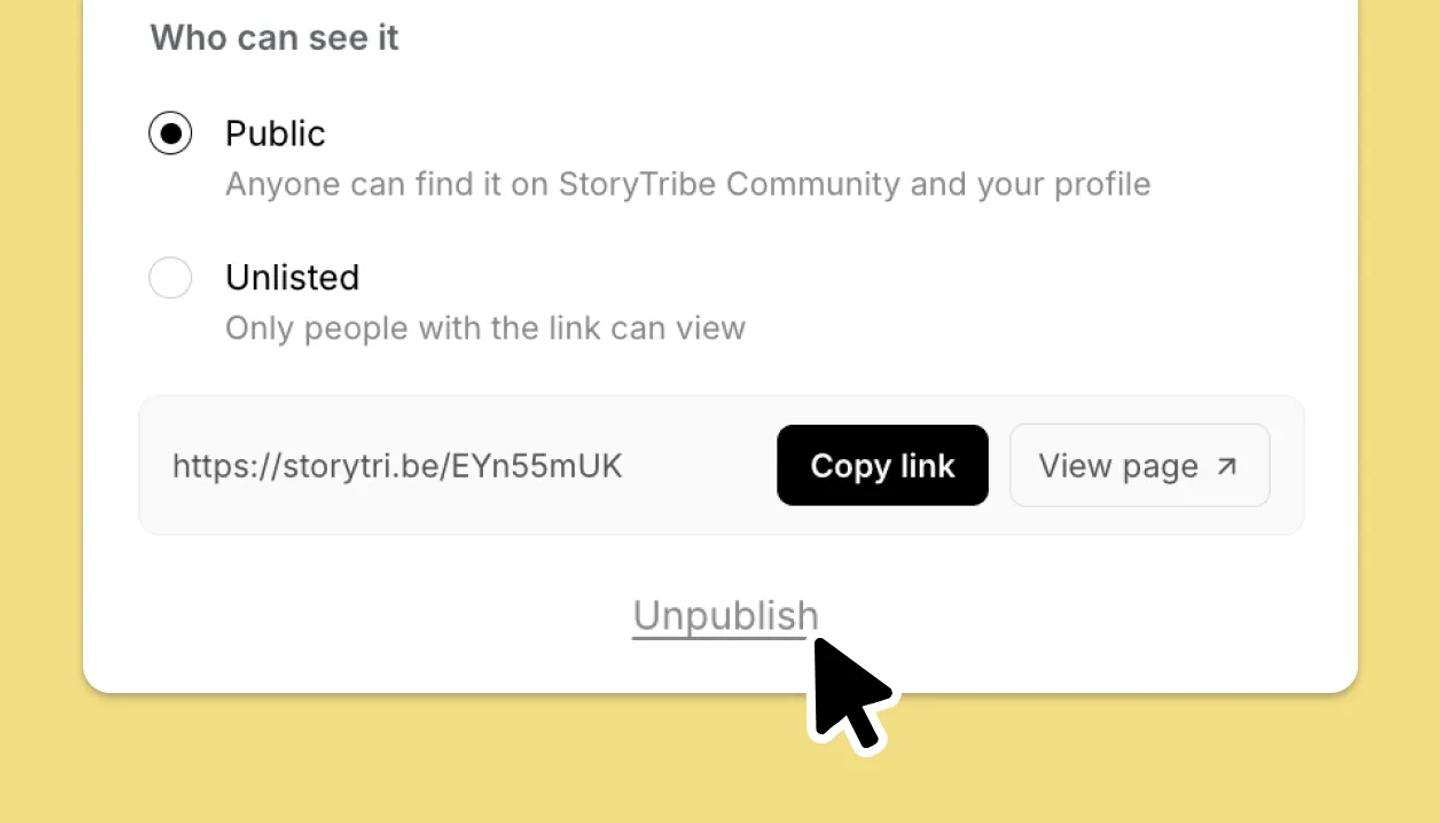 How to unpublish a project