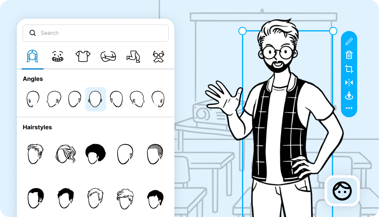 Image showing the character editor interface in StoryTribe