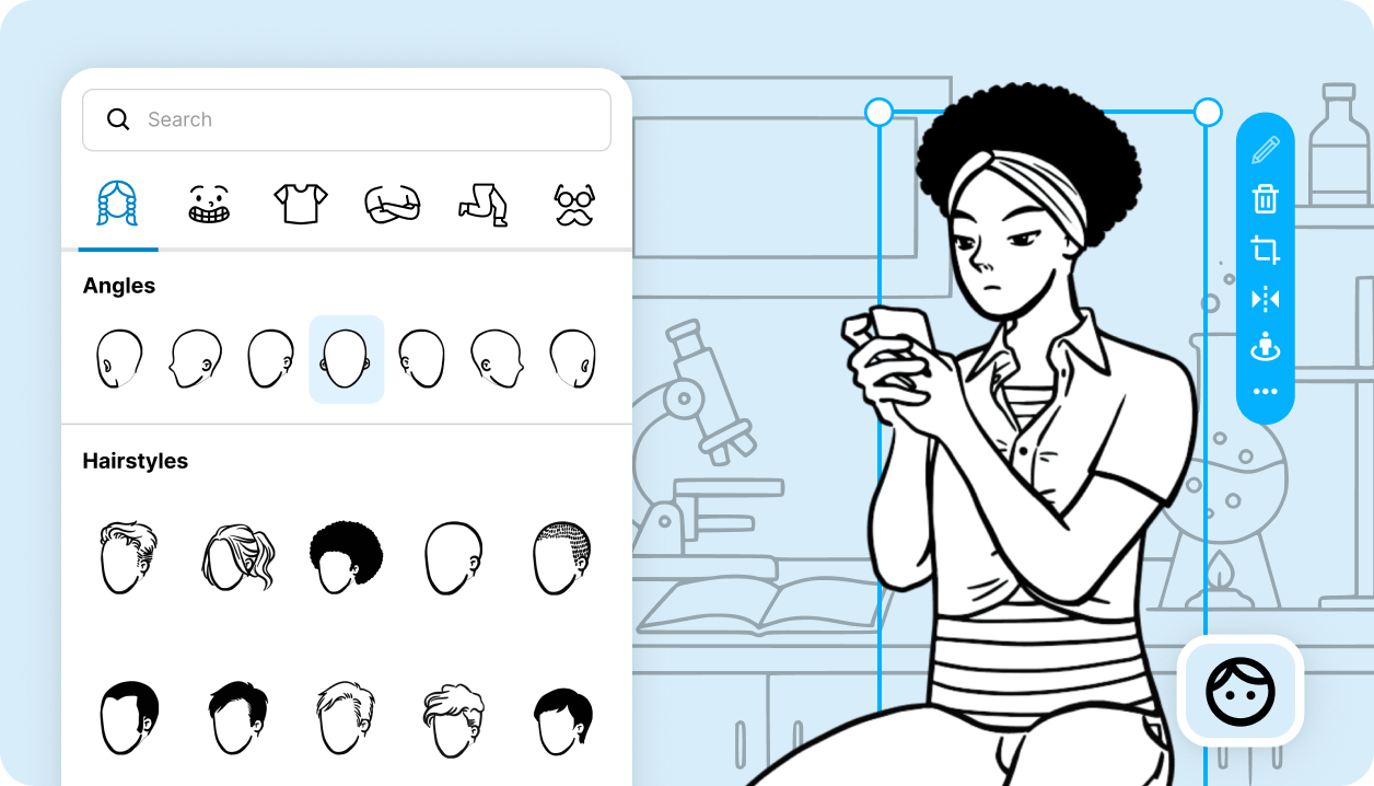 Image showing the character editor interface in StoryTribe