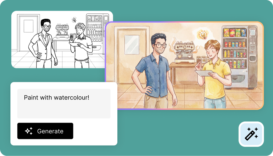 Image showing Tribe AI generating a watercolour image
