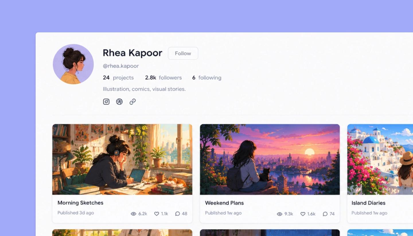 Public profile page