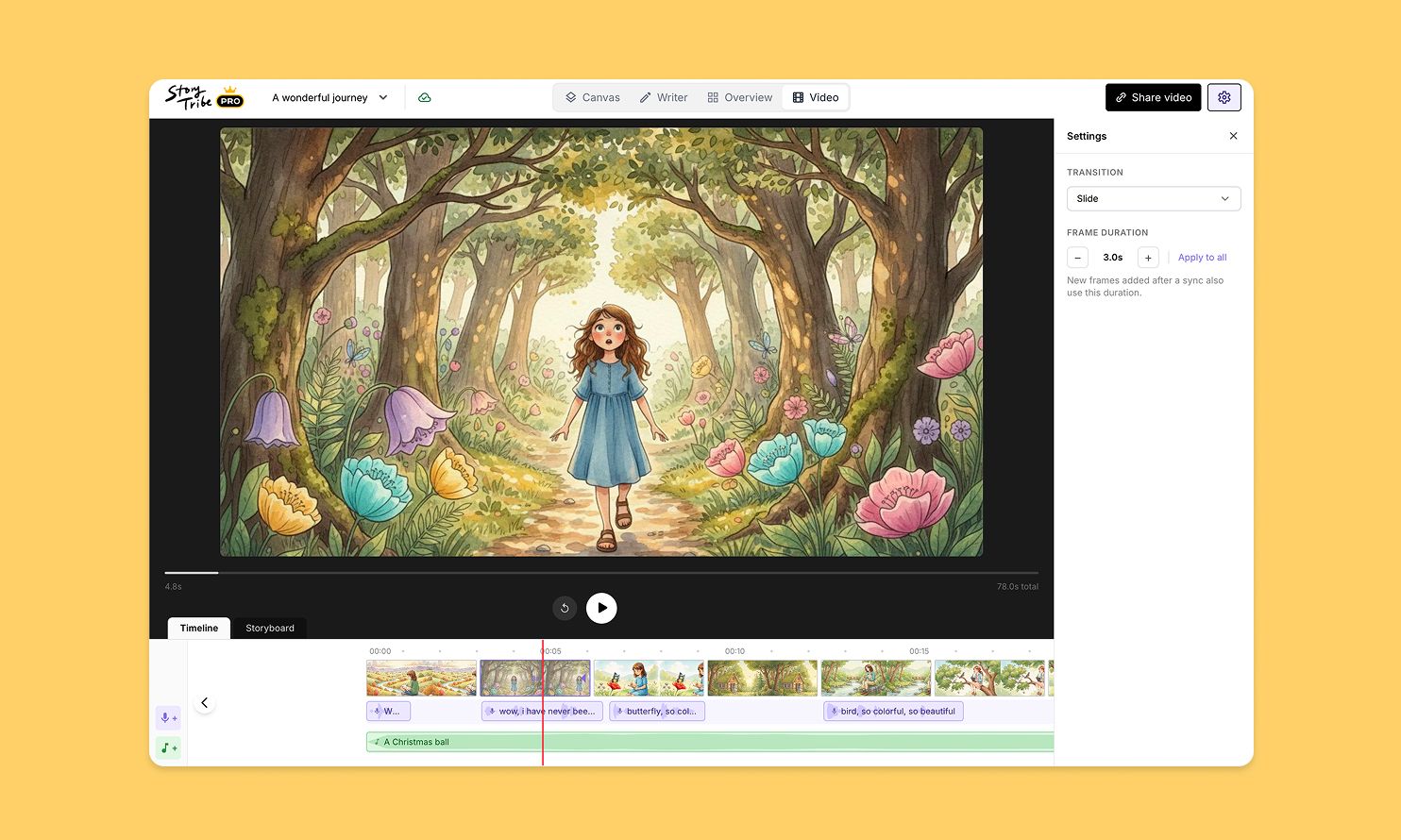 The StoryTribe video editor