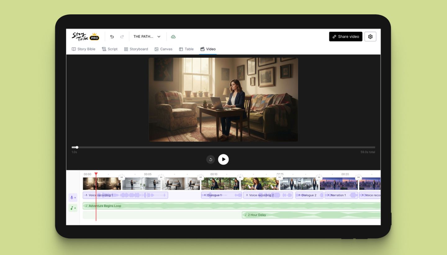 Video editor on tablet