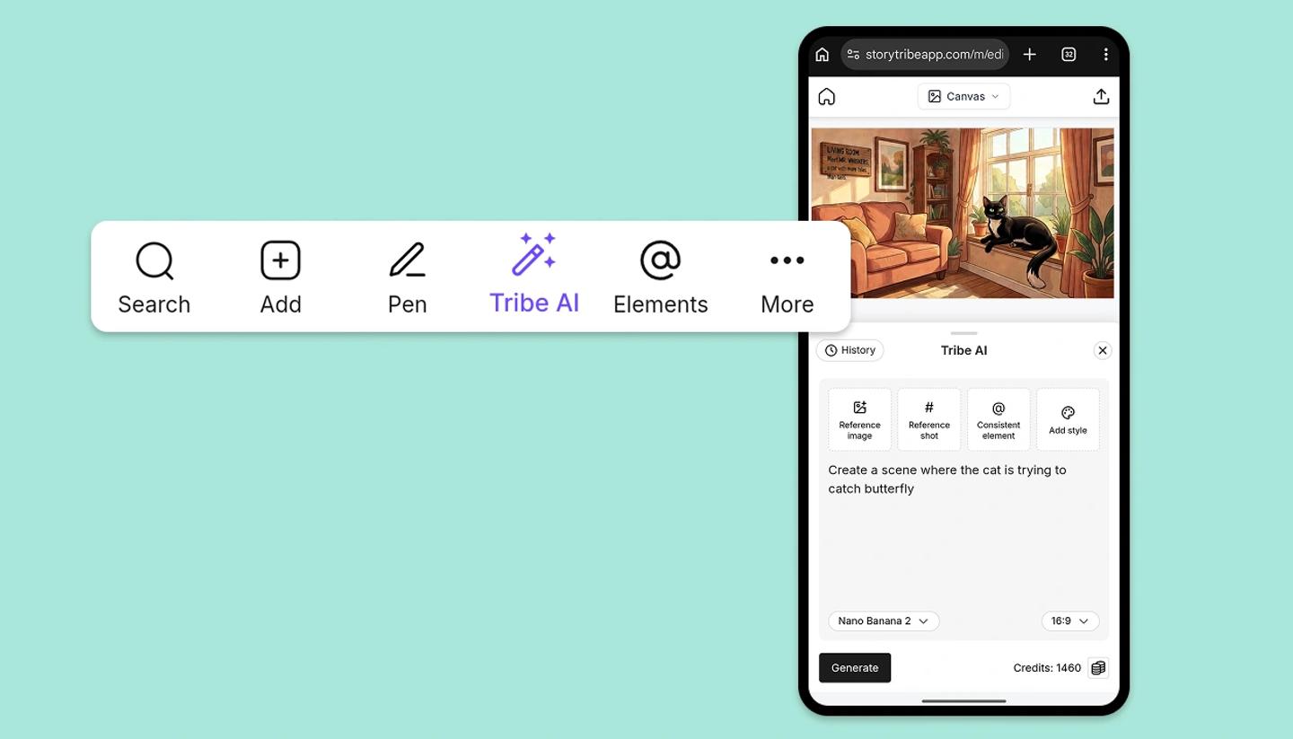 Tribe Ai on mobile editor