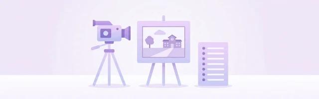 A camera, a storyboard and a shot list