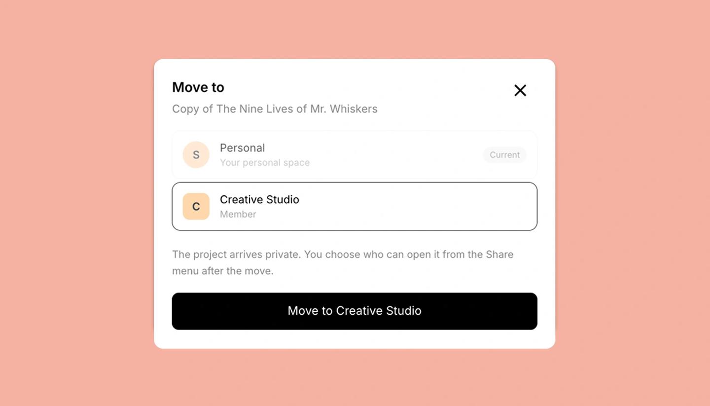 Move personal project to workspace