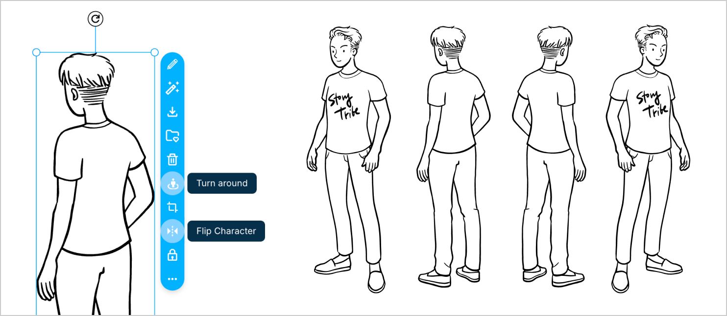 Turn around characters