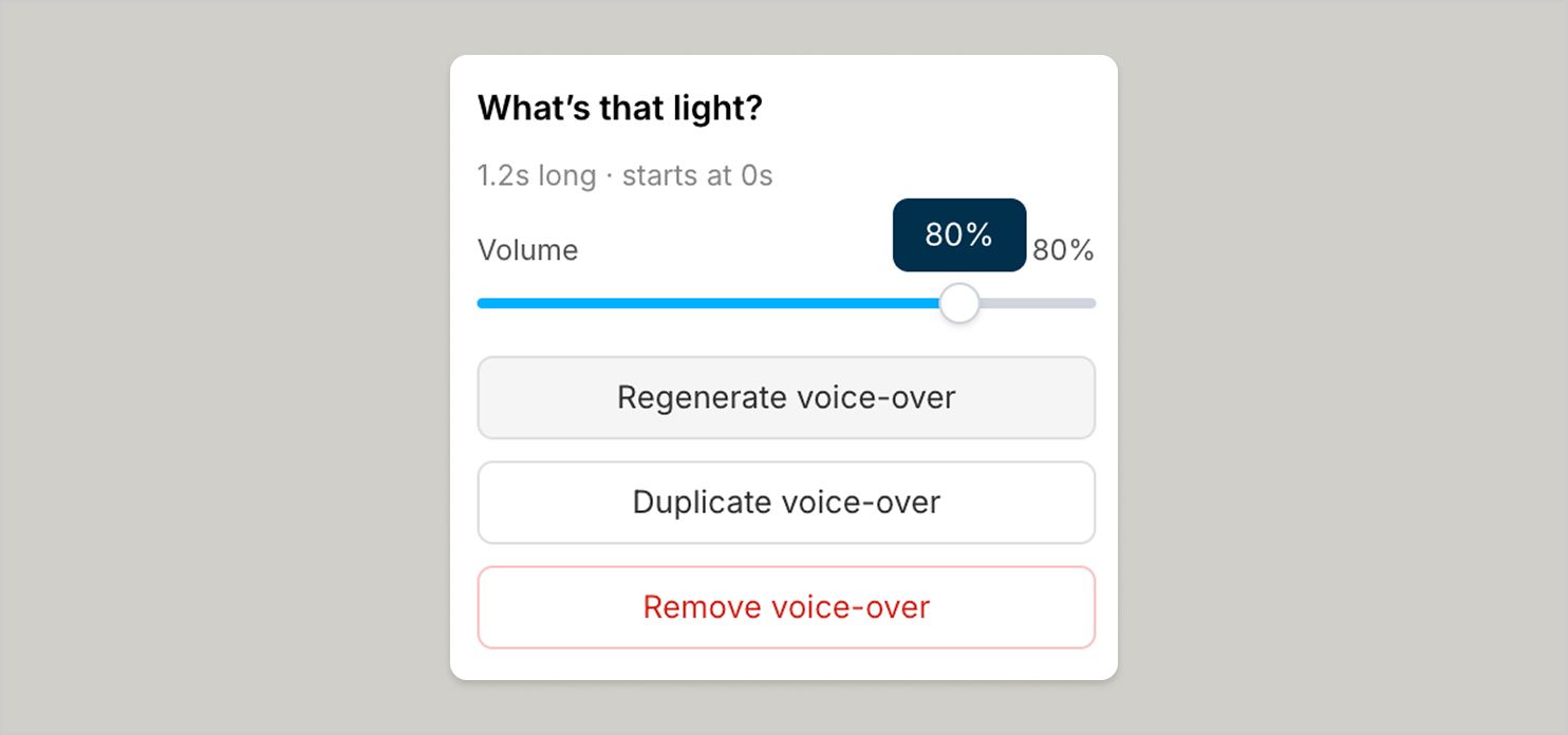 Ui of voice over editor