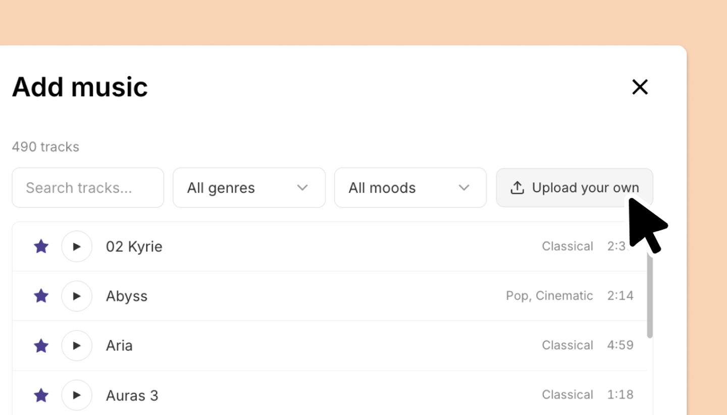 Upload your own music