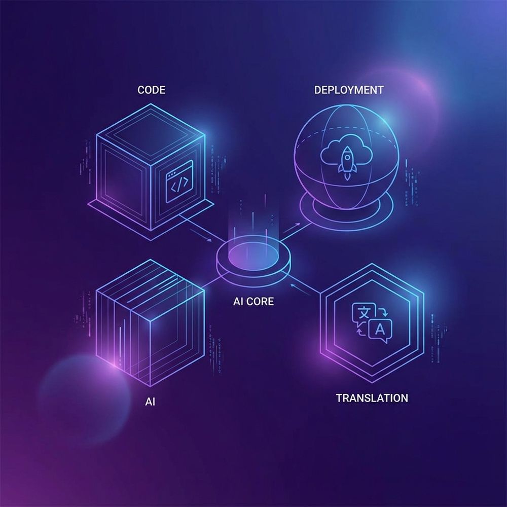 AI skill modules connected by glowing lines