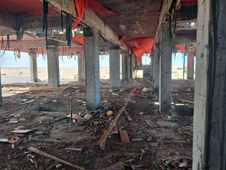 Inside the new building during construction, 2026.
