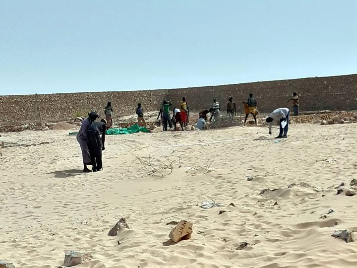 The community marking out the foundations, 2021.