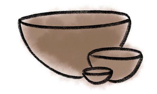 Drawing of Morel bowls