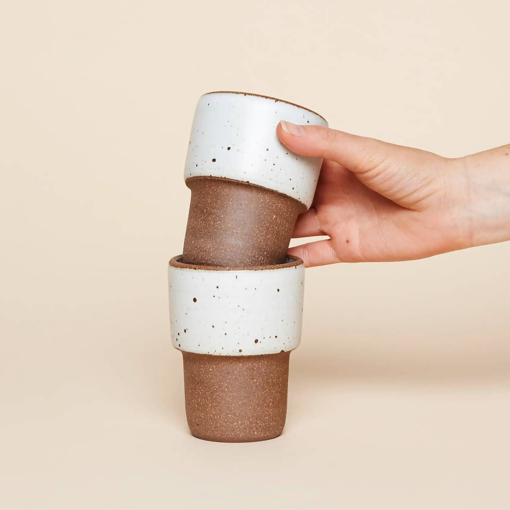 Stacking Cups in Eggshell