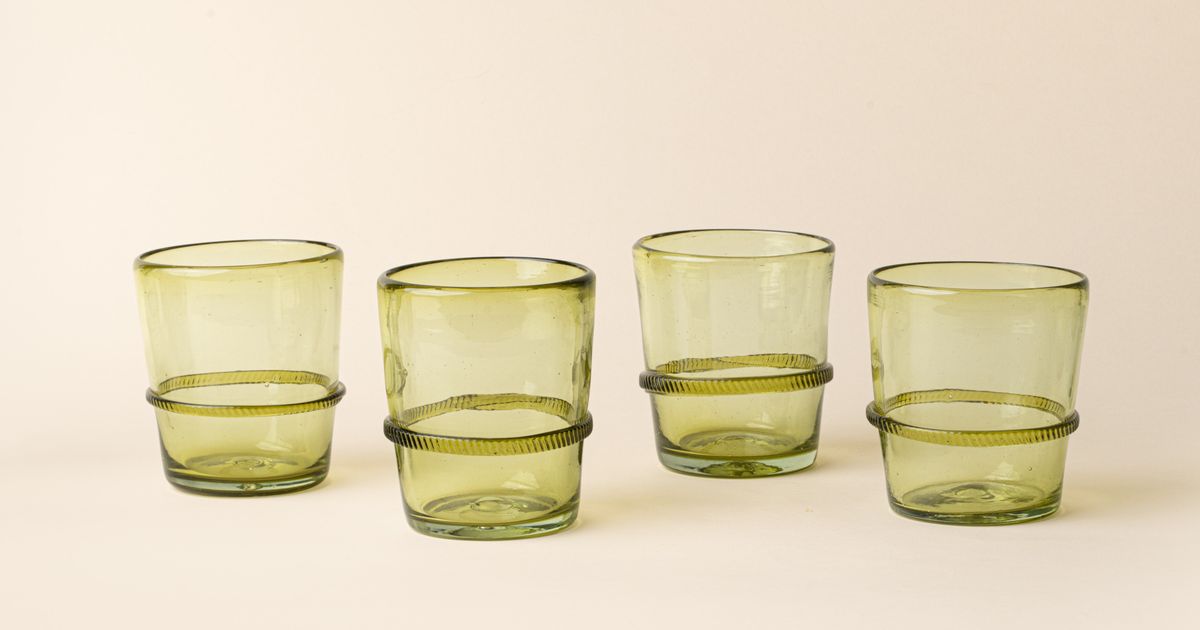 Banded Glassware, Set of 4
