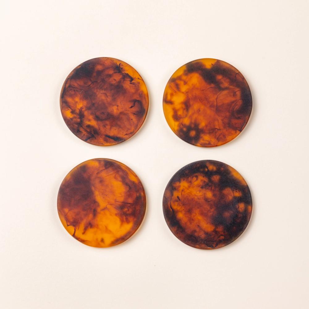 Tortoiseshell Coasters, Set of 4