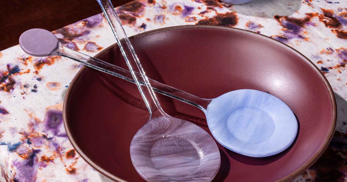 Glass Colorblock Serving Spoon Set