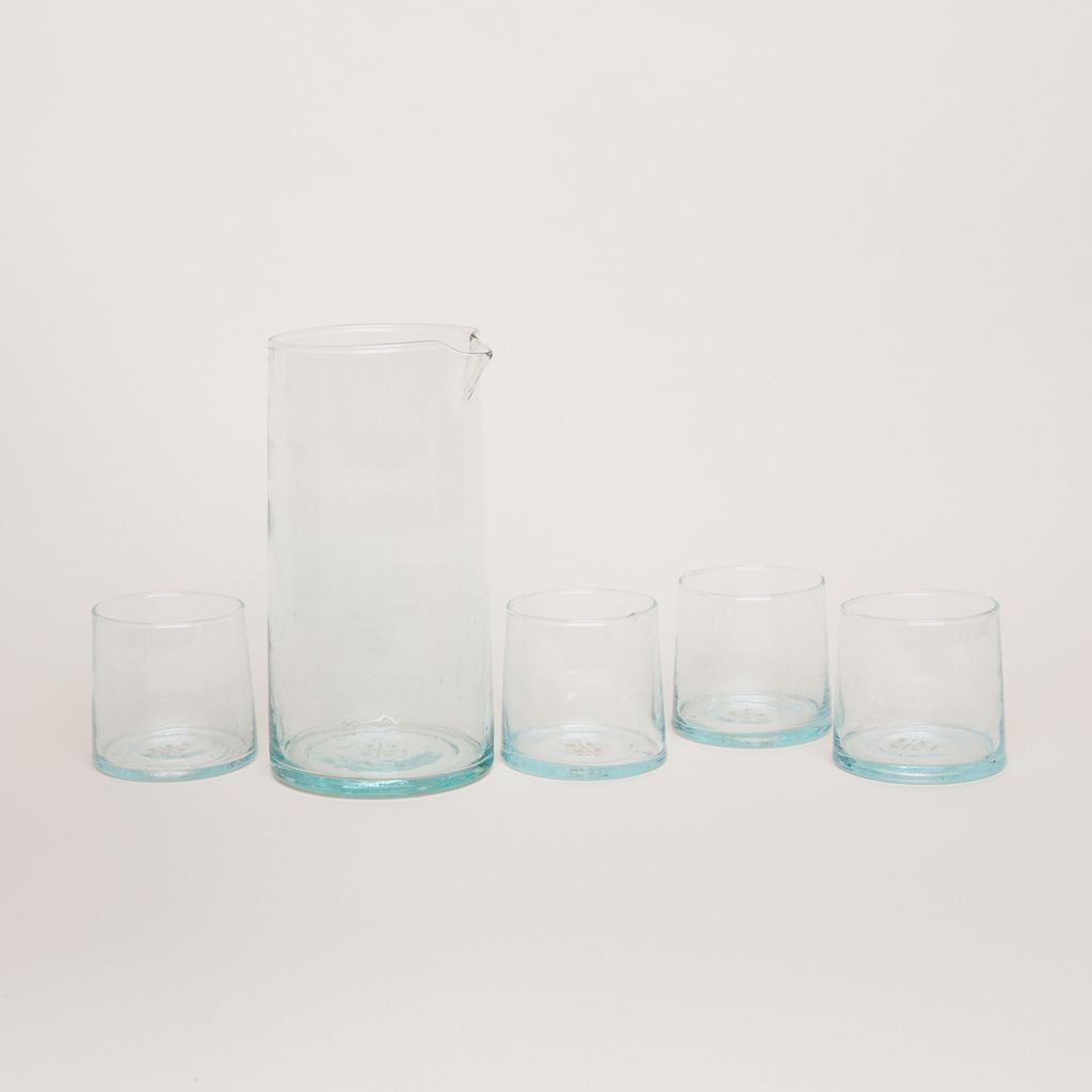 Moroccan Glassware set on a light background