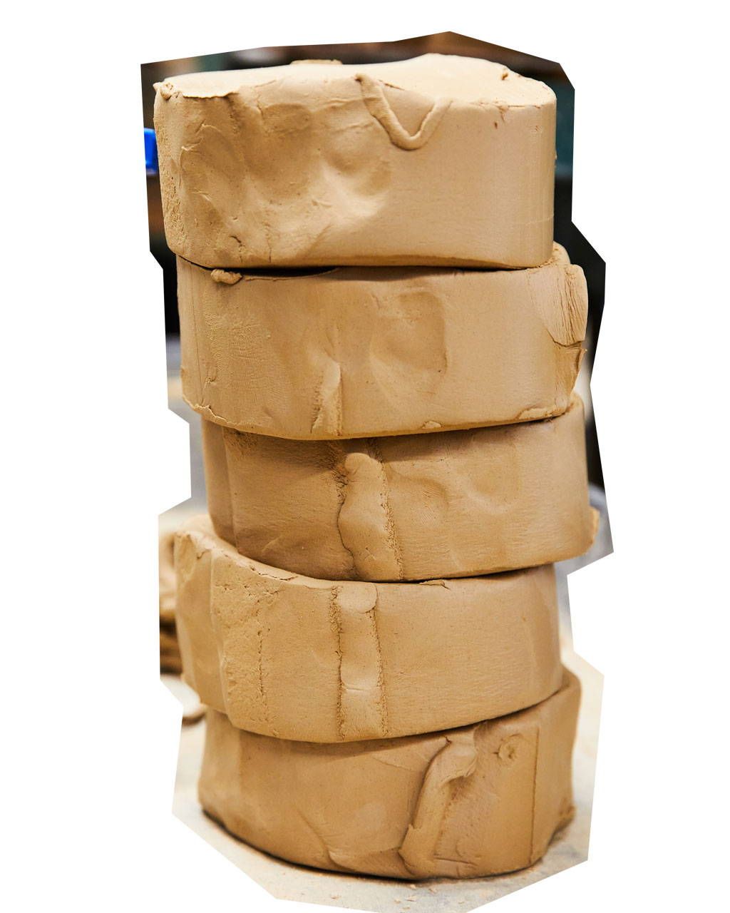 Clay bodies ready for the pug mill